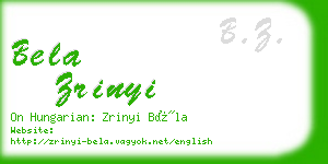 bela zrinyi business card